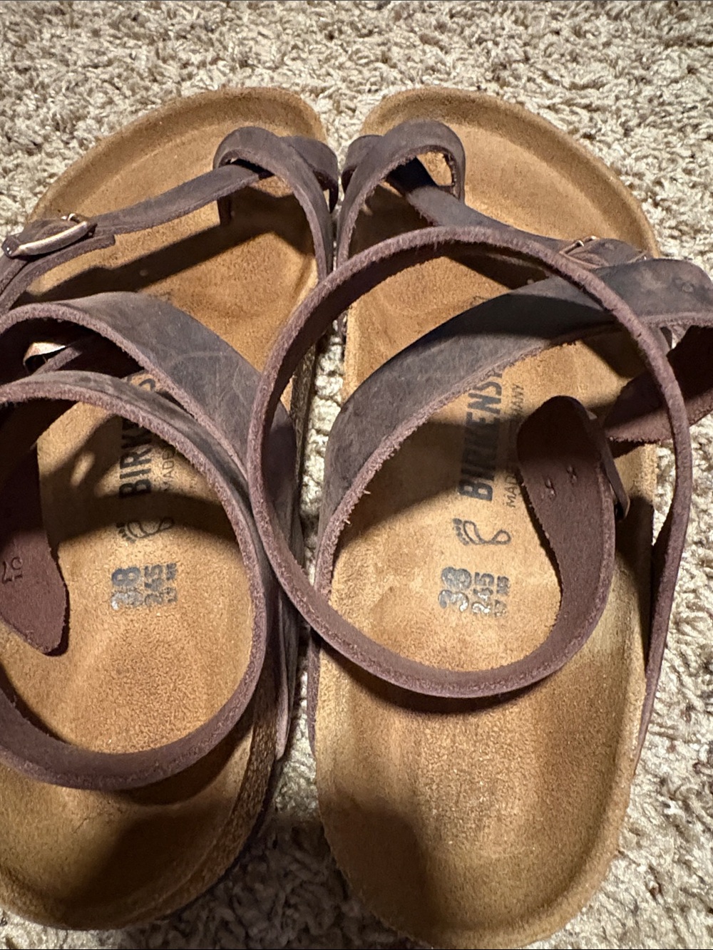 Birkenstock Dark Brown Leather Wrap Sandals 38 - Picture 6 of 6